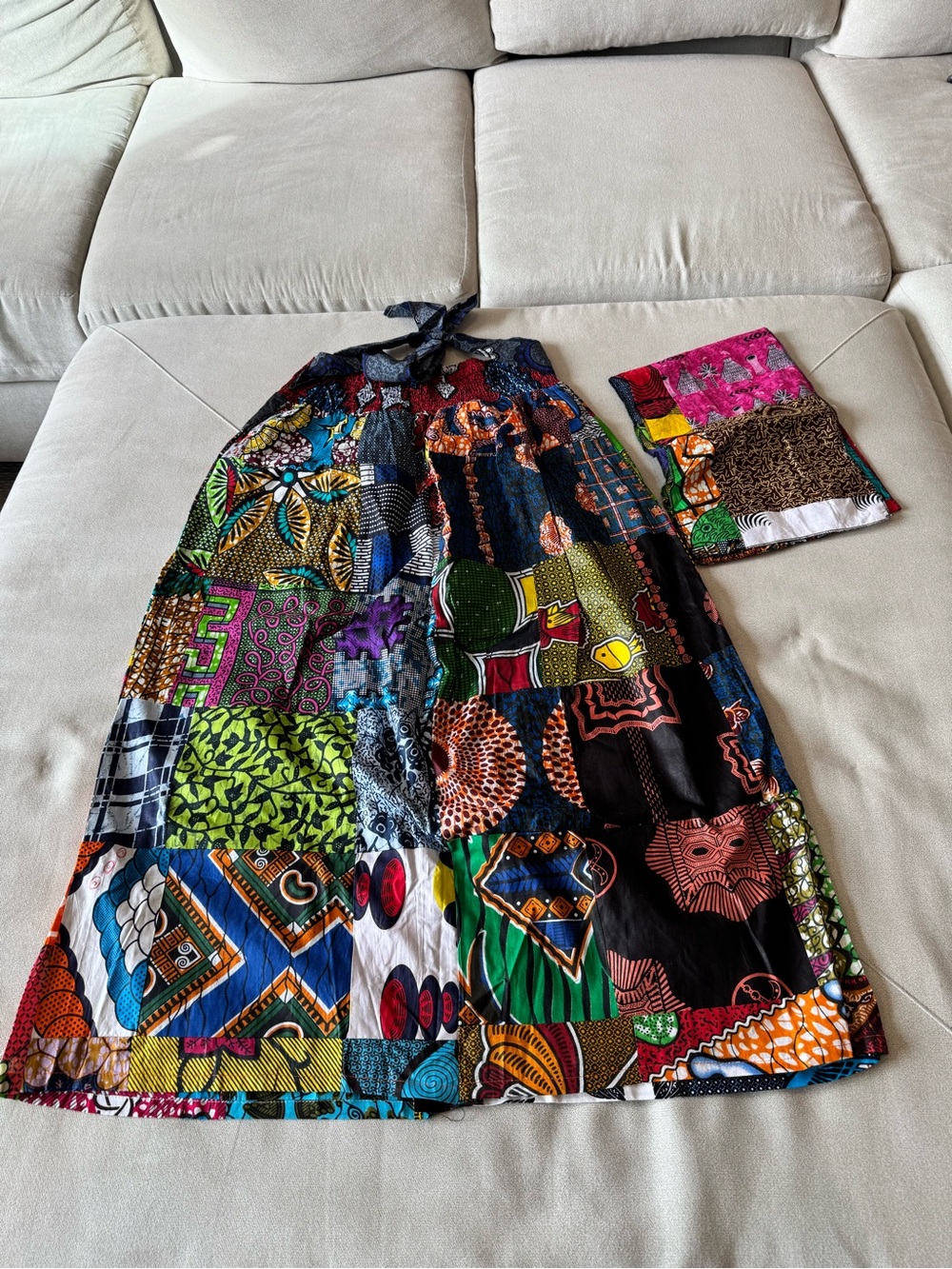 Multicolor Patchwork Maxi Skirt - Boho Print